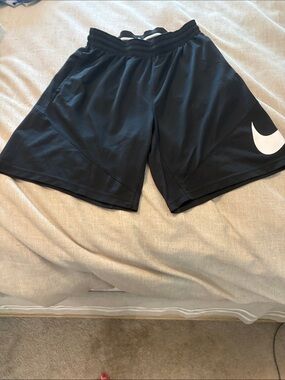 Nike Black Shorts with White‎ Swoosh Logo